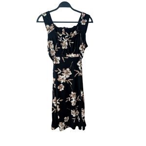 Axcess Y2K Brown Floral Babydoll Milkmaid Cottagecore Coquette Dress Size Medium